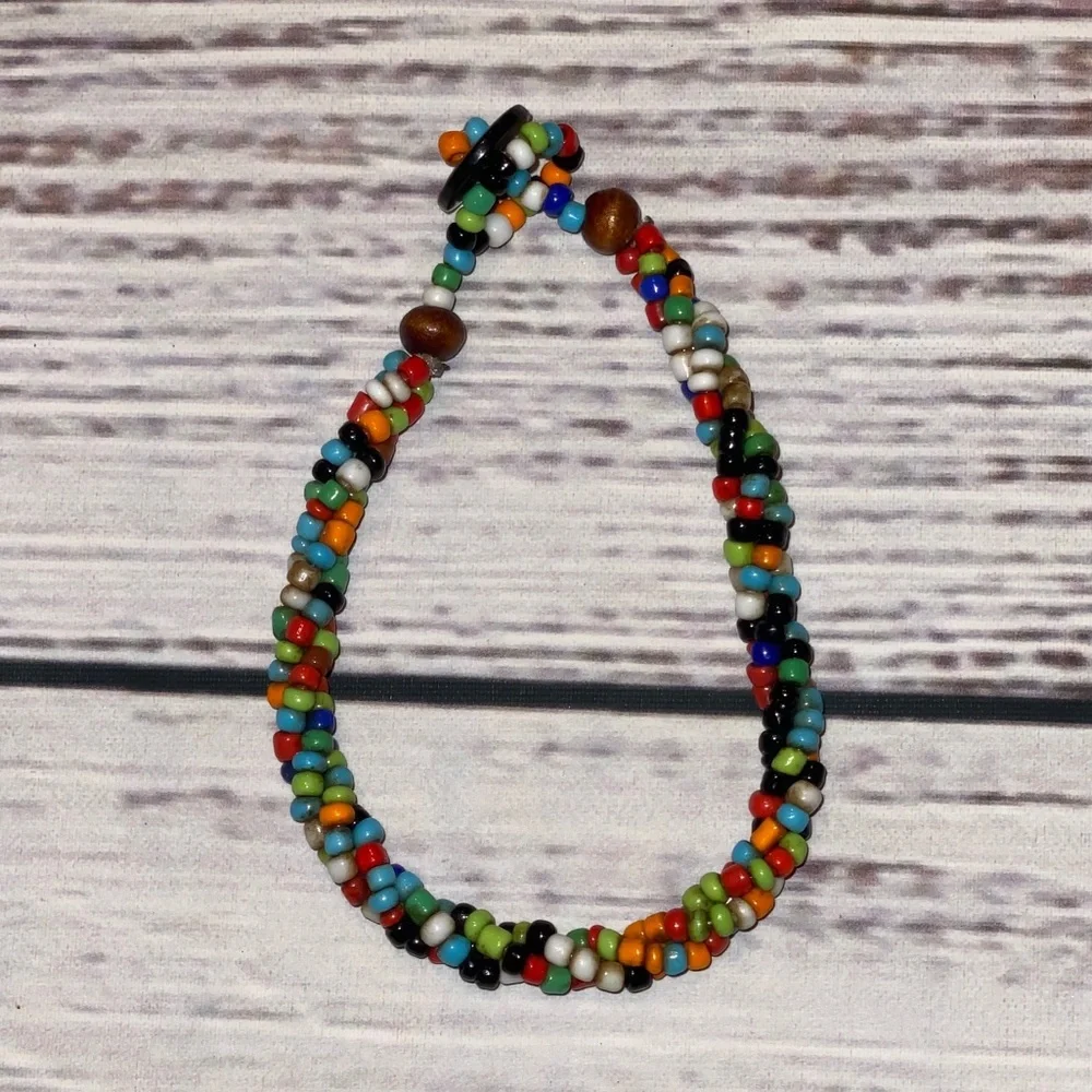 Multicolored beaded set.